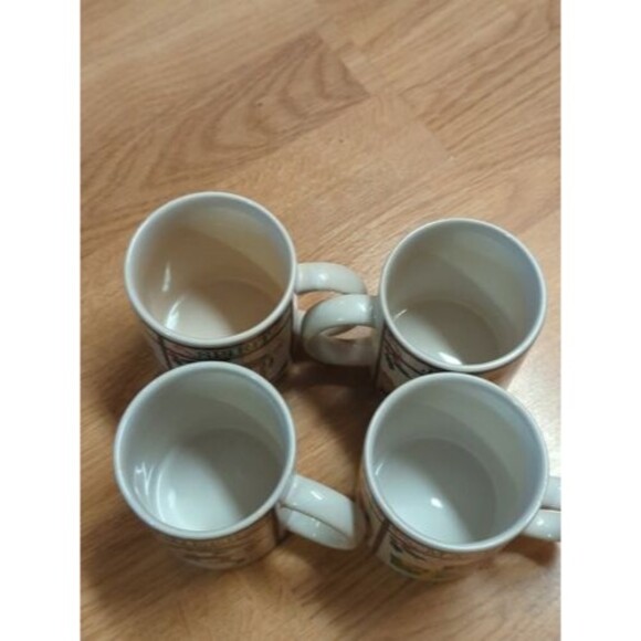 Signature Holiday Classics Ceramic Mugs Cups 79250 Under The Tree Set of 4 - Picture 6 of 11